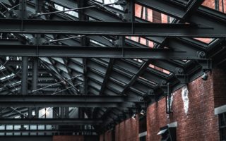 black metal ceiling frame