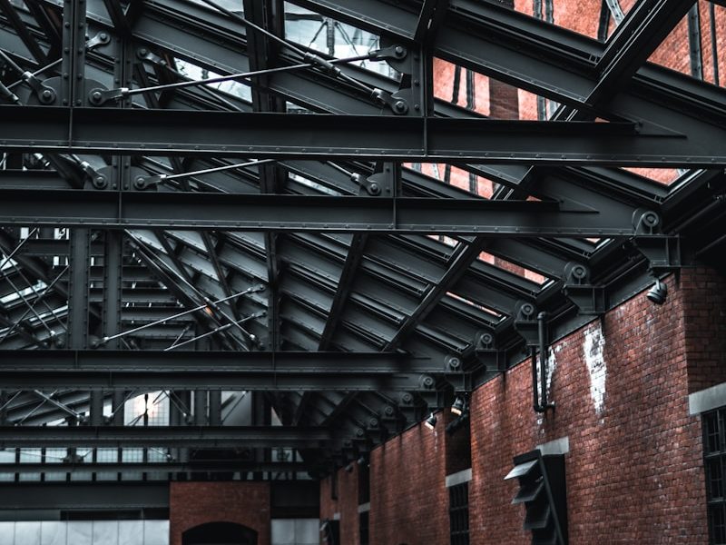 black metal ceiling frame